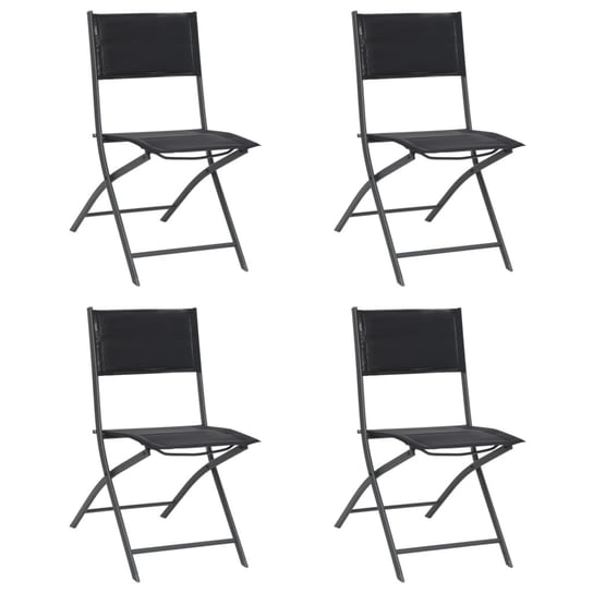 Zestaw składanych krzeseł ogrodowych, czarne, stal Inna marka