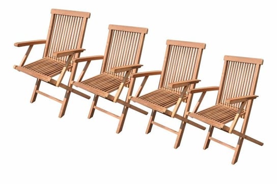 Zestaw składanych krzeseł ogrodowych DIVERO, brązowe, 4 szt. TwójPasaż