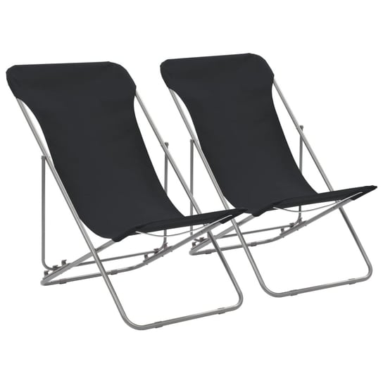 Zestaw składanych krzeseł plażowych - czarne, 75x5 Inna marka