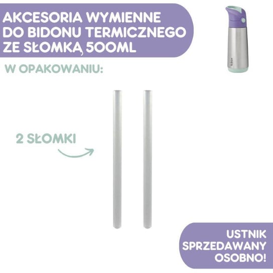 Zestaw słomek do bidonu termicznego 500 ml, 2 szt., b.box B.Box