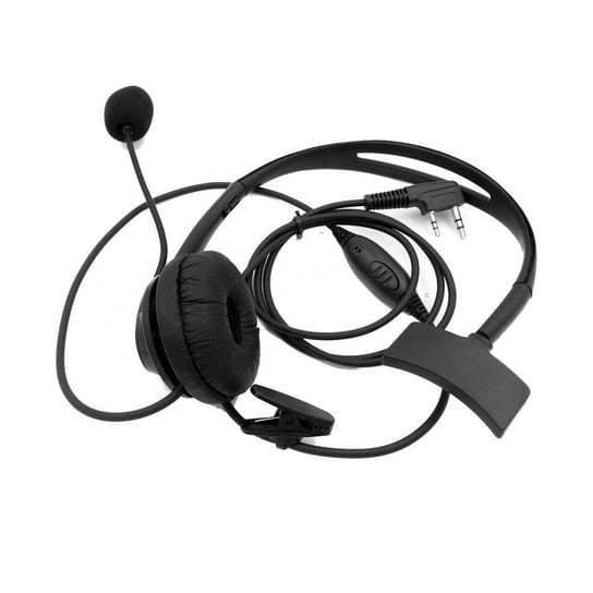 Zestaw słuchawkowy na ucho z mikrofonem na pałąku do radiotelefonów typu Kenwood / Wouxun np. Baofeng UV-5R HamRadioShop