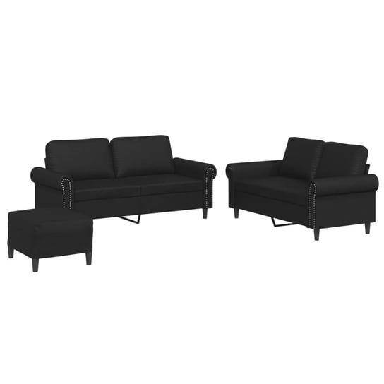 Zestaw Sofa 2-osobowa + Podnóżek Czarny 152x77x80c Inna marka