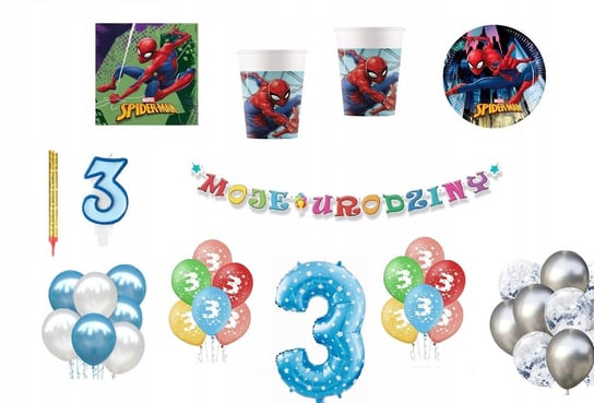 Zestaw Spidermen 3 Urodziny Balony Spider-Man Inna marka