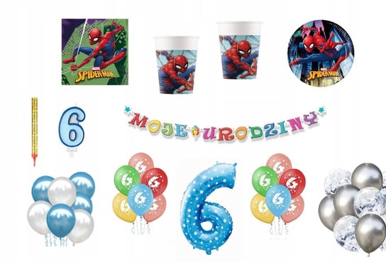 Zestaw Spidermen 6 Urodziny Balony Spider-Man Inna marka