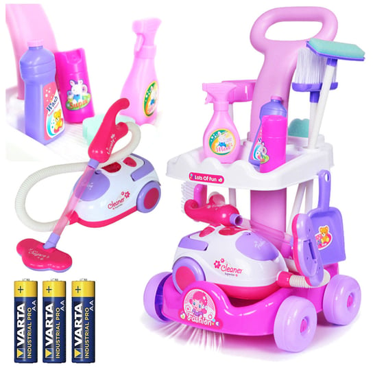 Zestaw Sprzątający Dla Dzieci "Magical Cleaner" - Wózek + Odkurzacz + Baterie Z09B elektrostator