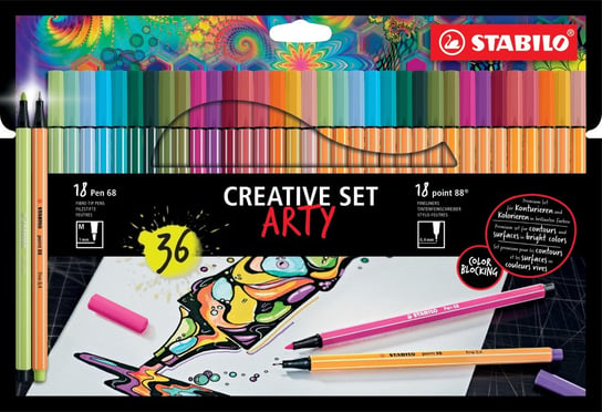 Zestaw Stabilo Creative Set Arty, Flamaster Pen 68 / Cienkopis Point 88 Stabilo