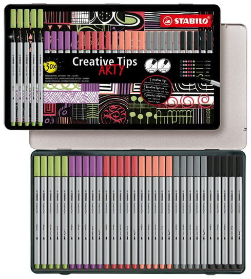 Zestaw STABILO Creative Tips ARTY kolory pastelowe metalowe etui 30 szt. Stabilo