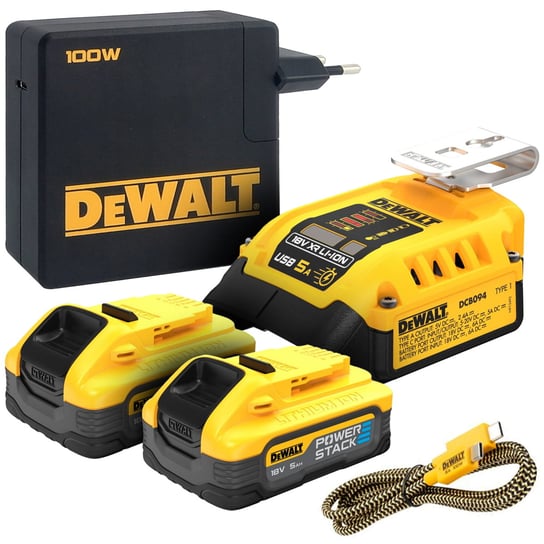 Zestaw startowy DeWalt DCB094H2 z 2 akumulatorami i adapterem DeWalt