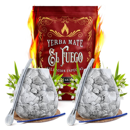 Zestaw Startowy Dla Dwojga Yerba Mate El Fuego Energia Tykwa Bombilla 500G 0,5Kg Inna marka