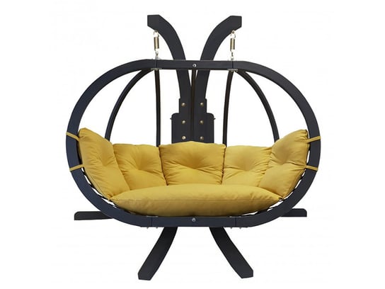 Zestaw: Stojak Sintra Antracyt + Fotel Swing Chair Double Antracyt (11), Musztardowy Sintra + Swing Chair Double (11) Koala Hammock