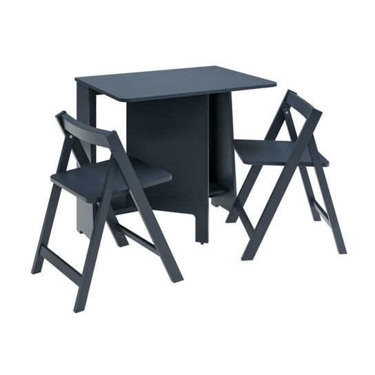 Zestaw stół i 2 krzesła składane i chowane Ivy granatowe Intesi