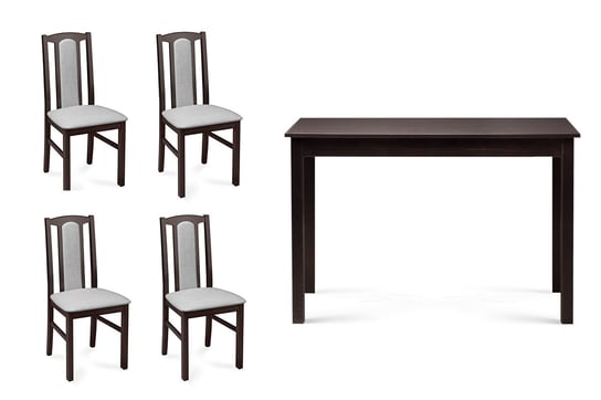 Zestaw Stół i Krzesła KONSIMO Cibus, Eveni, wenge, jasnoszare, 76x60x110 cm, 4 szt. Konsimo
