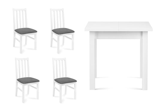 Zestaw Stół i Krzesła KONSIMO Quatus, Saluto, szaro-biały, 43x94x40 cm, 4 szt. Konsimo