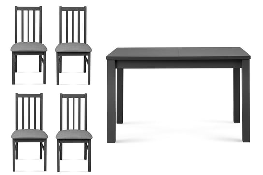 Zestaw Stół i Krzesła KONSIMO Quatus, Silva, jasnoszare, 43x94x40 cm, 4 szt. Konsimo