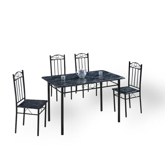 Zestaw Stół i Krzesła LECTUS Limita, ciemny marmur, 120x67x74,5 cm, 5 elementów Lectus