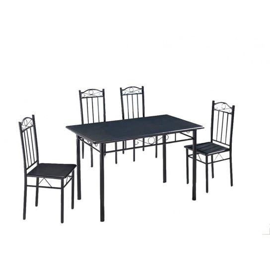 Zestaw Stół i Krzesła LECTUS Marwit, czarny, 120x67x74,5 cm, 5 elementów Lectus
