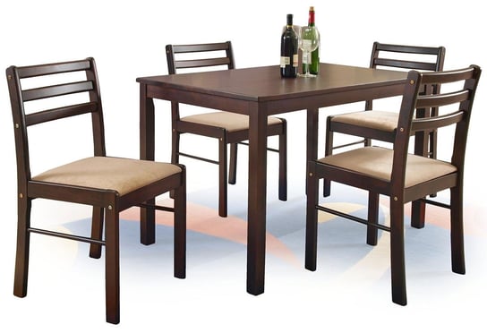 Zestaw stół+krzesła ELIOR Delris, brązowo-beżowy, 110x72x74 cm Elior