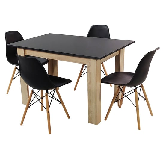Zestaw stół Modern 120 BS i 4 krzesła Milano czarne BMDesign