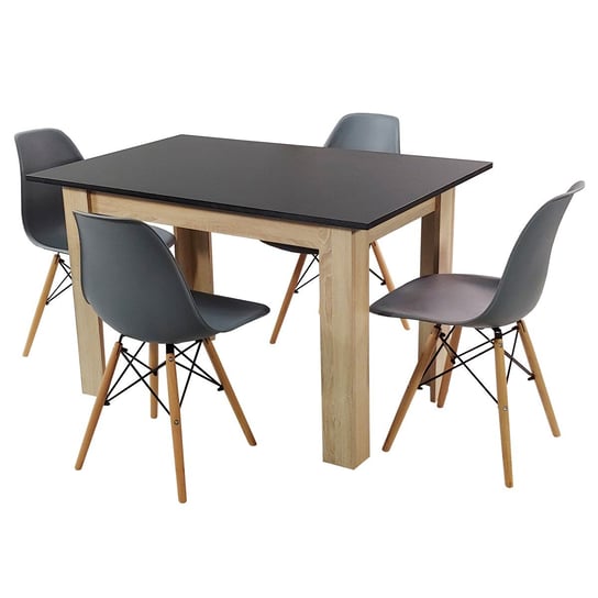 Zestaw stół Modern 120 BS i 4 krzesła Milano grafitowe BMDesign