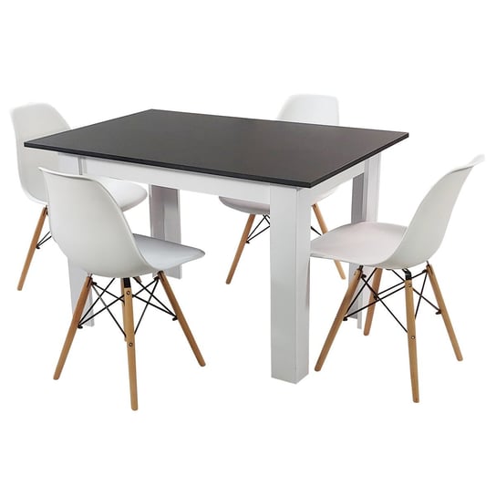 Zestaw stół Modern 120 BW i 4 krzesła Milano białe BMDesign