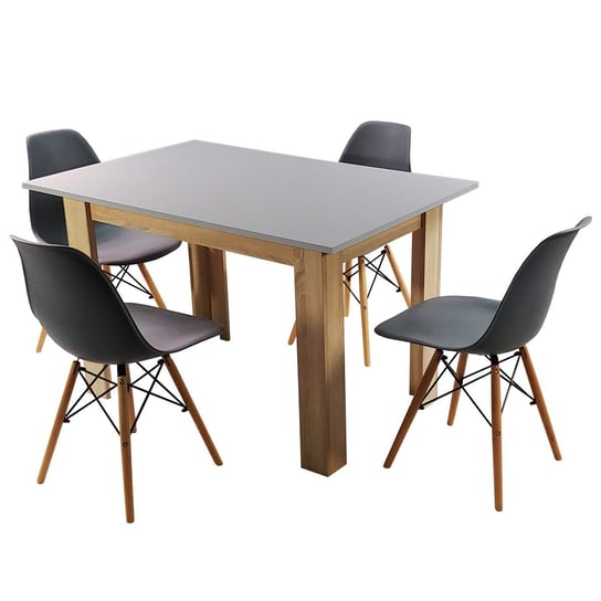 Zestaw stół Modern 120 GS i 4 krzesła Milano grafitowe BMDesign