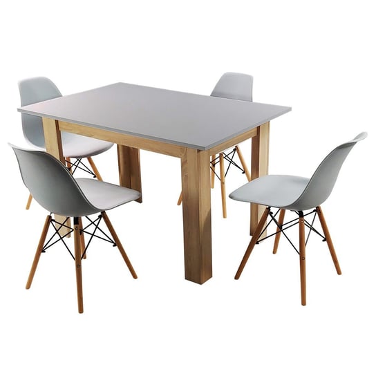 Zestaw stół Modern 120 GS i 4 krzesła Milano szare BMDesign