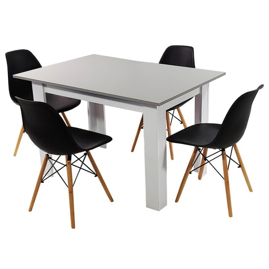 Zestaw stół Modern 120 GW i 4 krzesła Milano czarne BMDesign