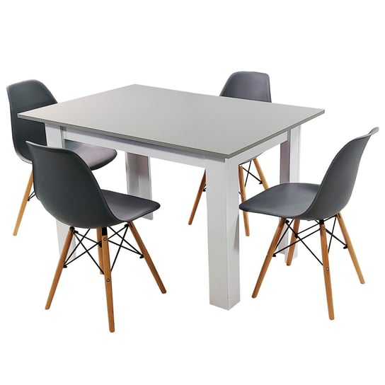 Zestaw stół Modern 120 GW i 4 krzesła Milano grafitowe BMDesign