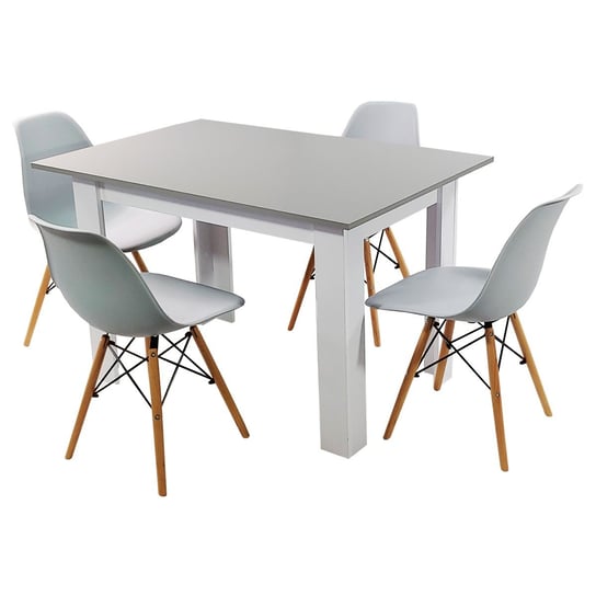 Zestaw stół Modern 120 GW i 4 krzesła Milano szare BMDesign