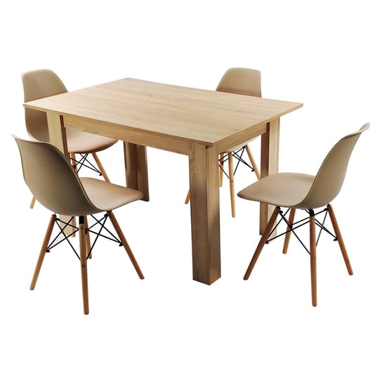 Zestaw stół Modern 120 sonoma i 4 krzesła Milano beżowe BMDesign