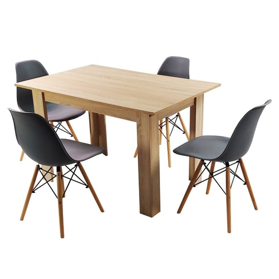 Zestaw stół Modern 120 sonoma i 4 krzesła Milano grafitowe BMDesign