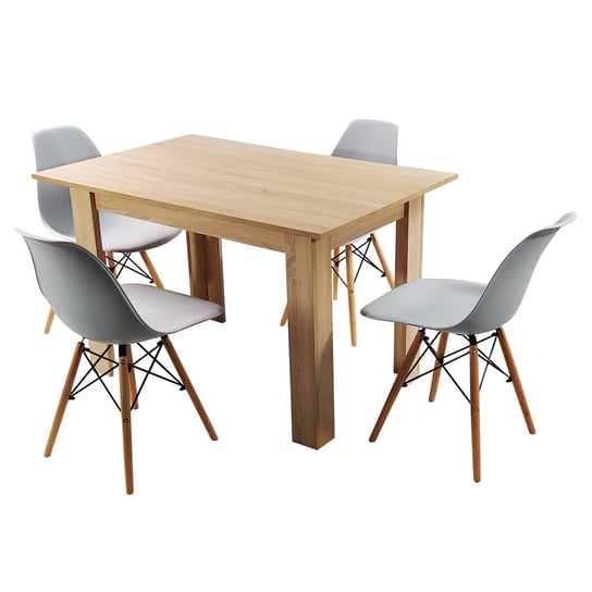 Zestaw stół Modern 120 sonoma i 4 krzesła Milano szare BMDesign