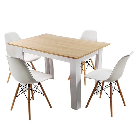 Zestaw stół Modern 120 SW i 4 krzesła Milano białe BMDesign