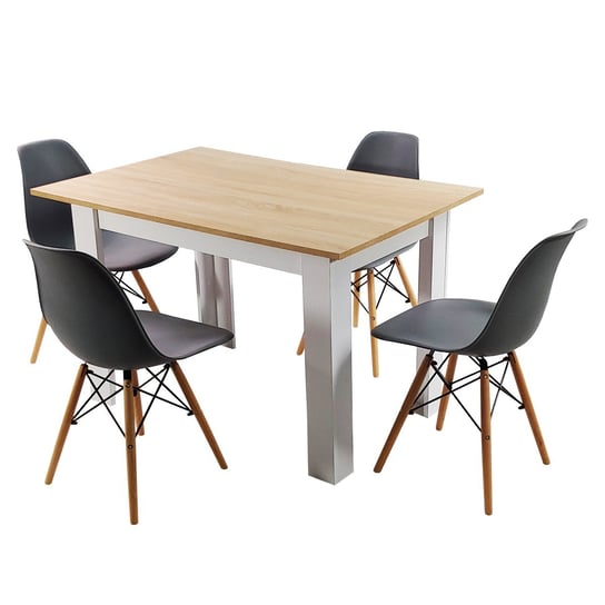 Zestaw stół Modern 120 SW i 4 krzesła Milano grafitowe BMDesign