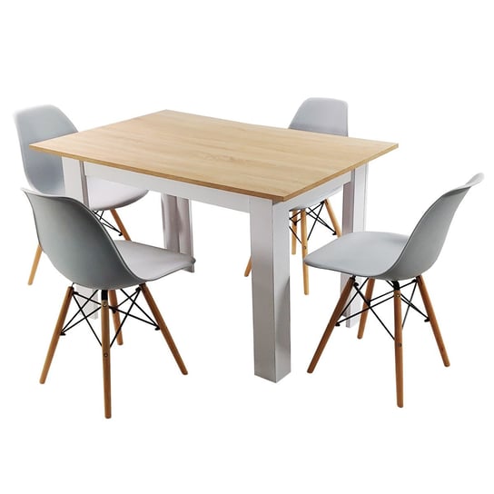 Zestaw stół Modern 120 SW i 4 krzesła Milano szare BMDesign