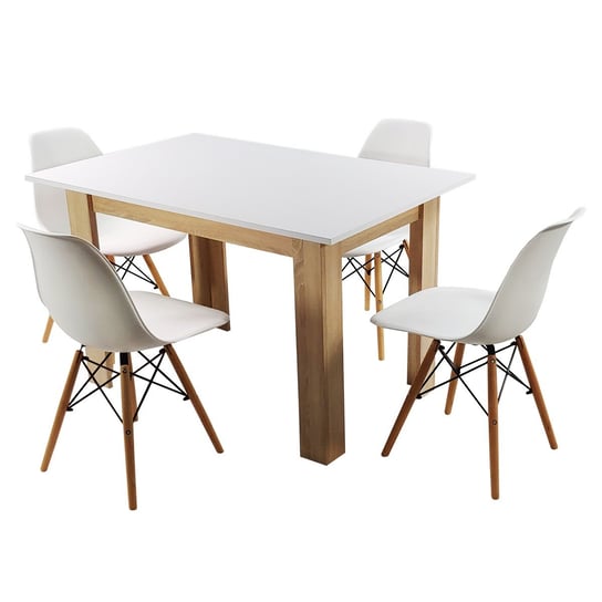 Zestaw stół Modern 120 WS i 4 krzesła Milano białe BMDesign