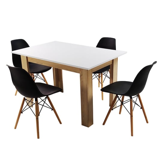 Zestaw stół Modern 120 WS i 4 krzesła Milano czarne BMDesign
