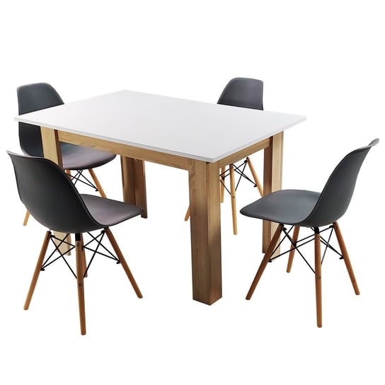 Zestaw stół Modern 120 WS i 4 krzesła Milano grafitowe BMDesign