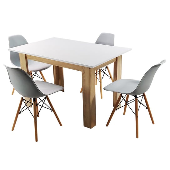 Zestaw stół Modern 120 WS i 4 krzesła Milano szare BMDesign