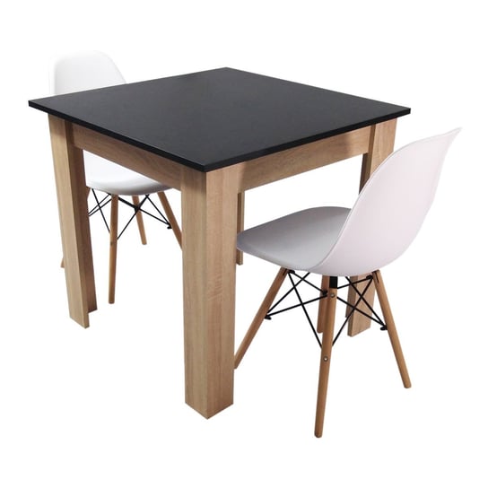 Zestaw stół Modern 80 BS i 2 krzesła Milano białe BMDesign