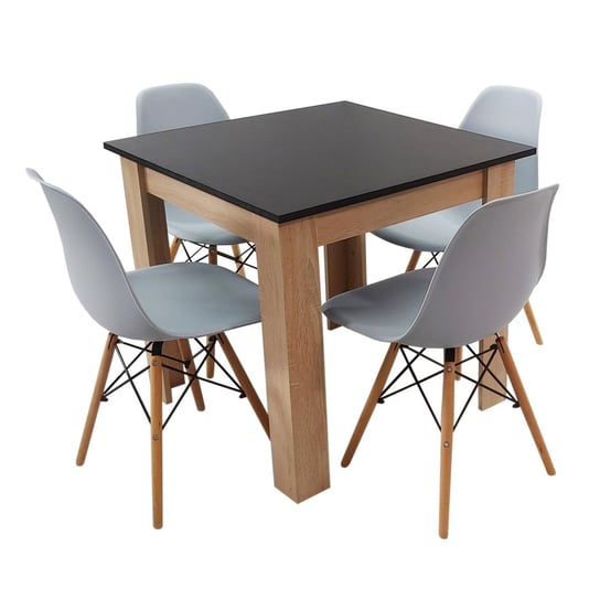 Zestaw stół Modern 80 BS i 4 krzesła Milano szare BMDesign