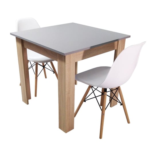 Zestaw stół Modern 80 GS i 2 krzesła Milano białe BMDesign