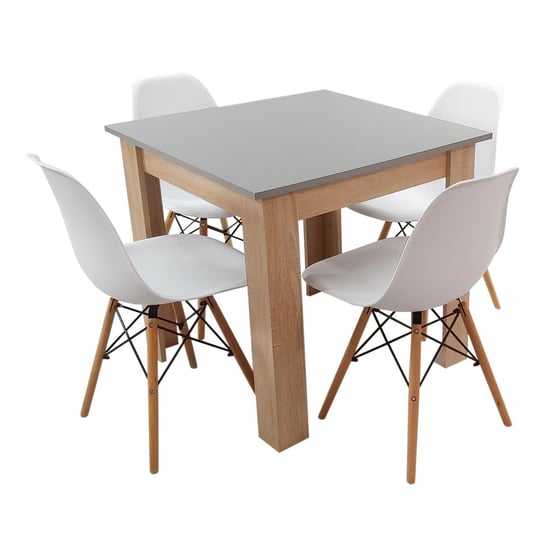 Zestaw stół Modern 80 GS i 4 krzesła Milano białe BMDesign