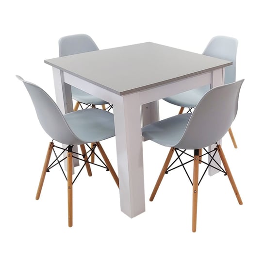 Zestaw stół Modern 80 GW i 4 krzesła Milano szare BMDesign