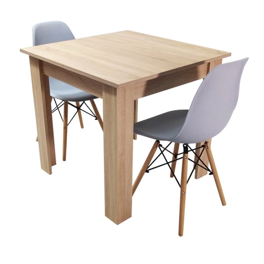 Zestaw stół Modern 80 sonoma i 2 krzesła Milano szare BMDesign