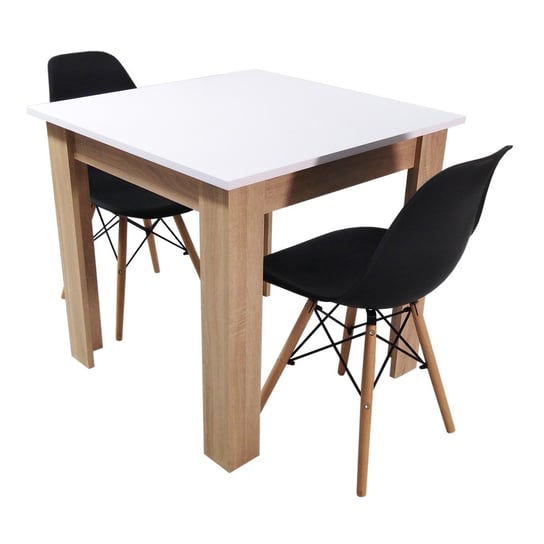 Zestaw stół Modern 80 WS i 2 krzesła Milano czarne BMDesign