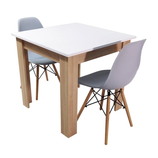 Zestaw stół Modern 80 WS i 2 krzesła Milano szare BMDesign