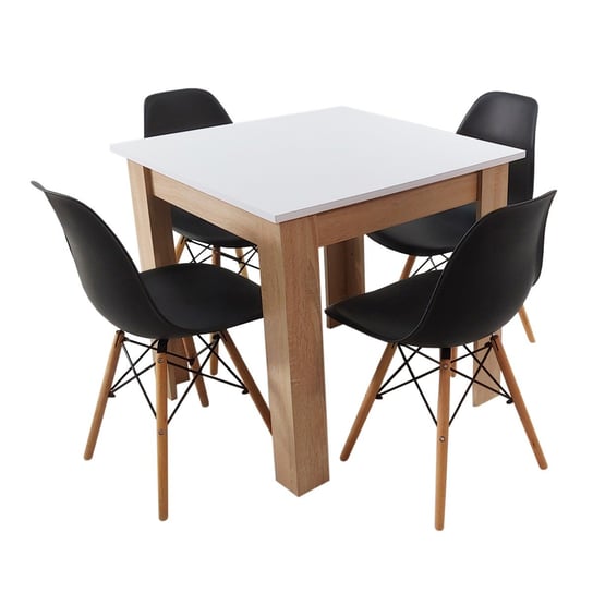 Zestaw stół Modern 80 WS i 4 krzesła Milano czarne BMDesign