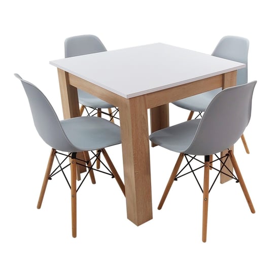 Zestaw stół Modern 80 WS i 4 krzesła Milano szare BMDesign