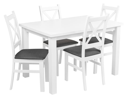 Zestaw Stół Z Krzesłami Dla 4 Osób Biały Mat Z056 BONNI